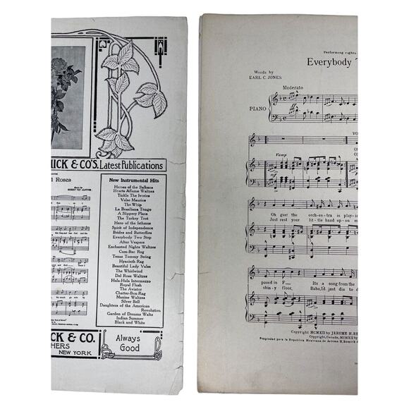 1912 Everybody Two Step Sheet Music Earl C Jones Wallie Herzer A Lucky Hoodoo - Picture 5 of 9